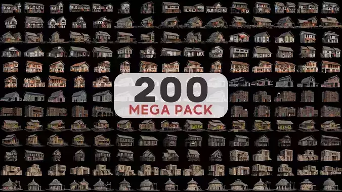 200 BUILDINGS MEGA PACK 4K