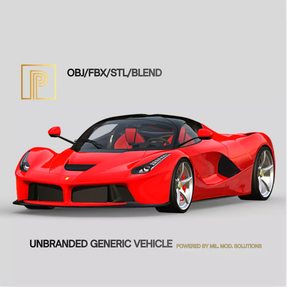 Unbranded High Poly Italian Supercar Game Ready 3D model