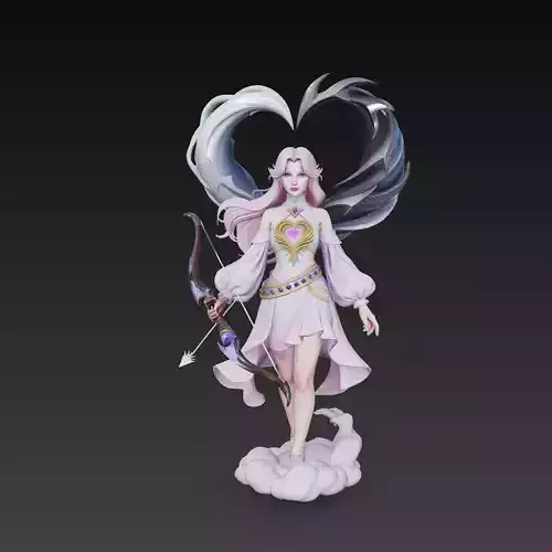 Cupid Love Goddess Archer Statue 3D Model