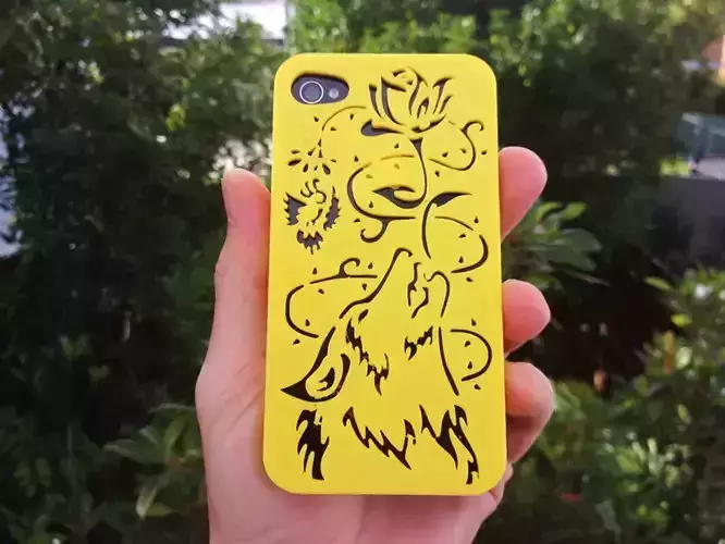 Howling Wolf Iphone Case 4 4s 3D print model