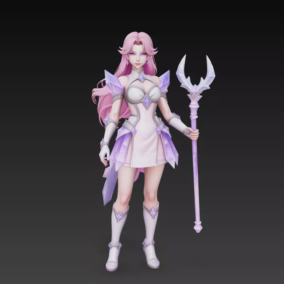 Stylized Light Fairy Mage Character 3D Model 3D print model