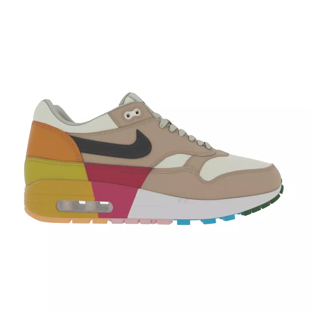 Nike Air Max 1 Multicolor Low-poly 3D model
