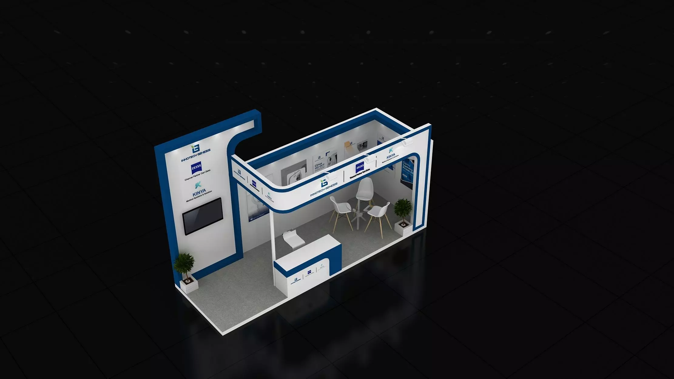 6mtr x 2mtr expo stall 2side open Exhibition Stand Low-poly 3D model
