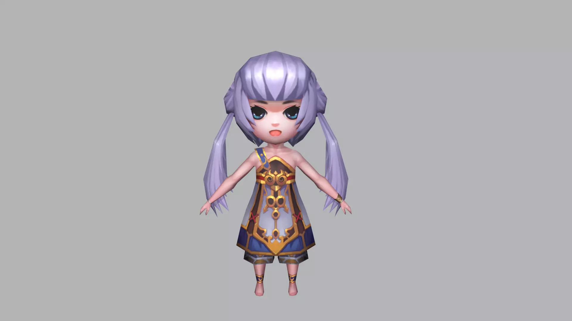 Cartoon Lolita Little Girl Low-poly 3D model