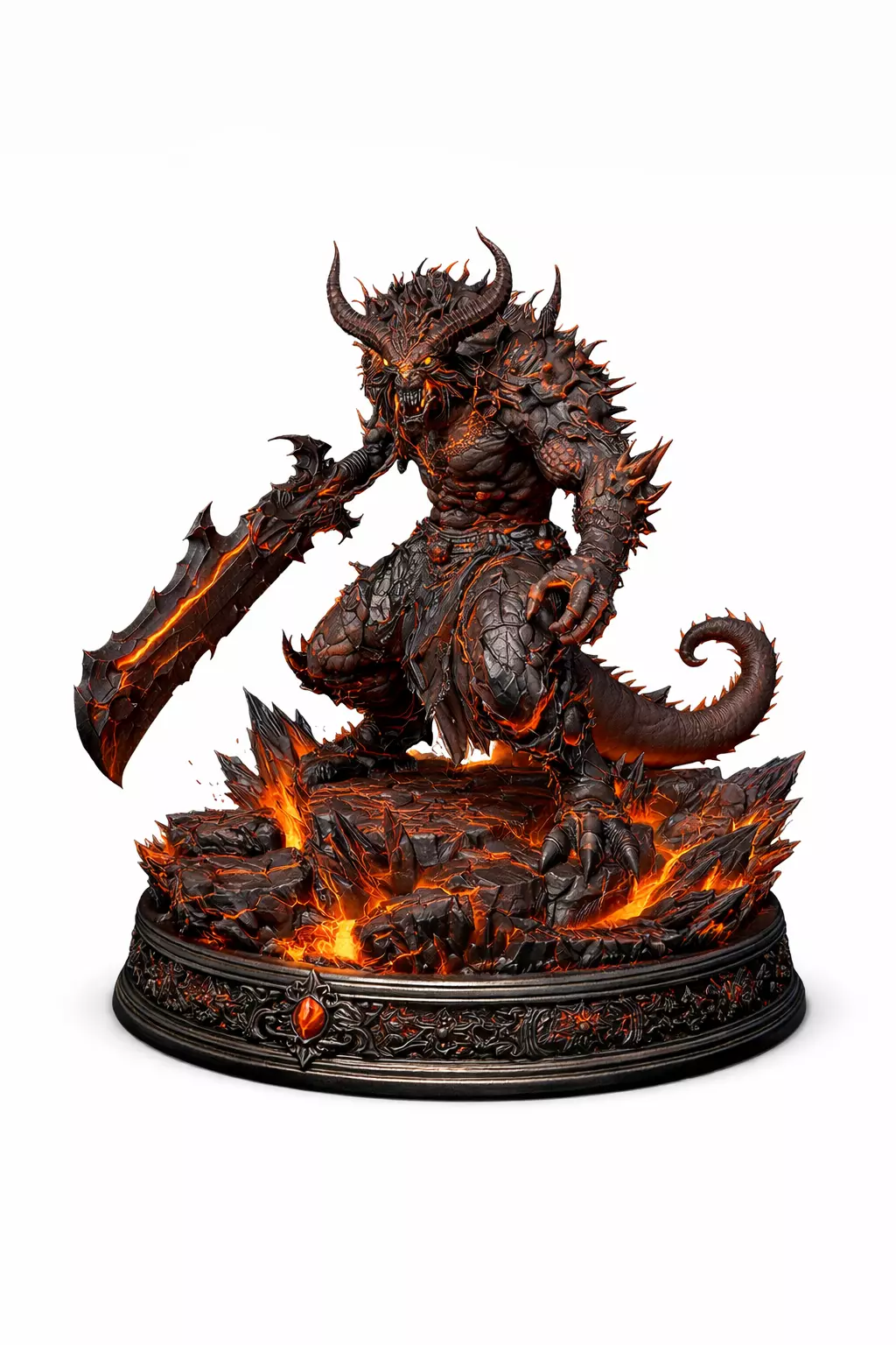 Lava Demon STL Dark Fantasy 3D Printable Statue 3D print model