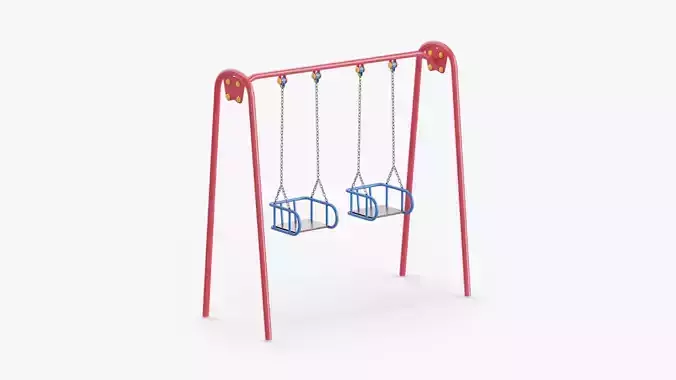 Metal Swing Outdoor 01 Red