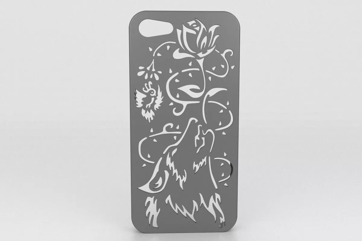 Howling Wolf Iphone 5 5s 3D print model