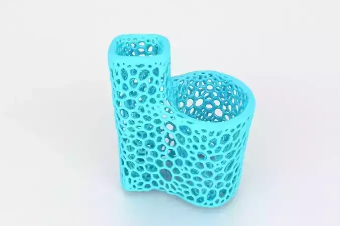 Voronoi Toothbrush Toothpaste Holder 3D print model Voronoi Toothbrush Toothpaste Holder 3D print model