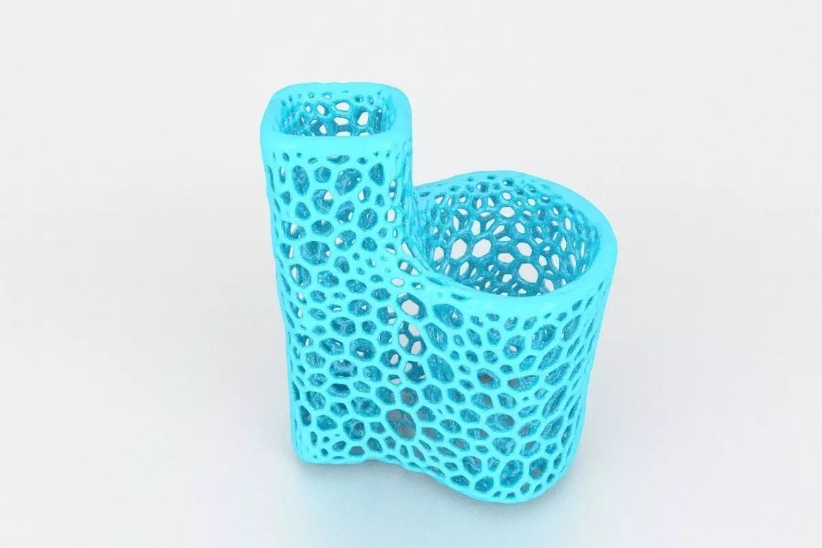 Voronoi Toothbrush Toothpaste Holder 3D print model_0
