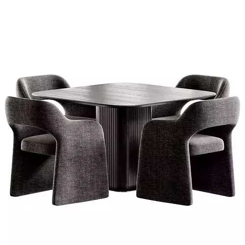 Glide Table and Chios Dining Chair Low-poly 3D model 4