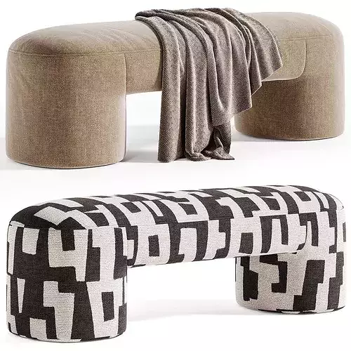 Ontario Ottoman By Dantonehome Low-poly 3D model 5