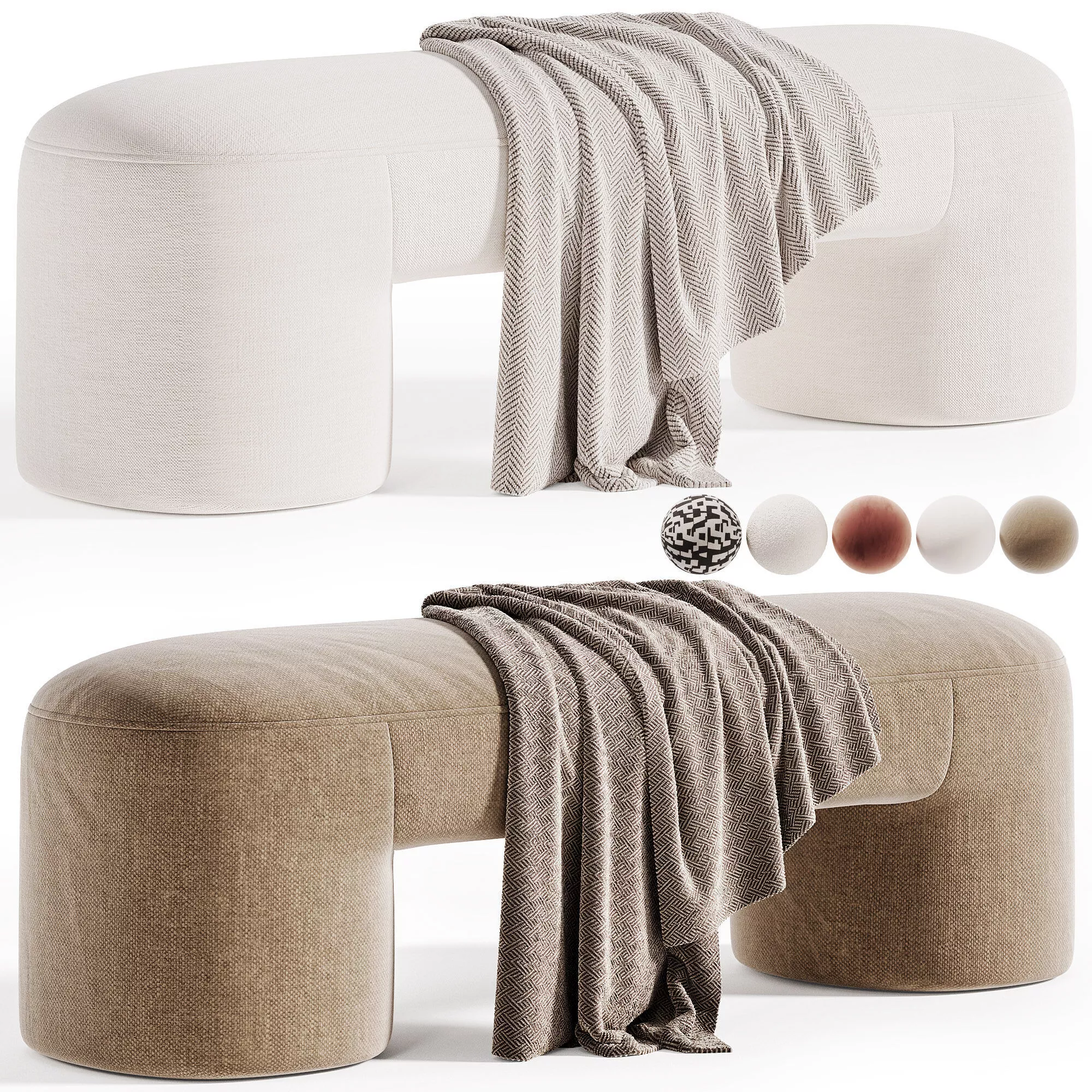 Ontario Ottoman By Dantonehome Low-poly 3D model