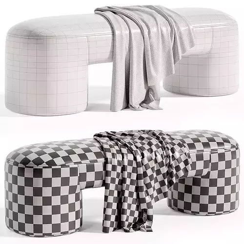 Ontario Ottoman By Dantonehome Low-poly 3D model 7