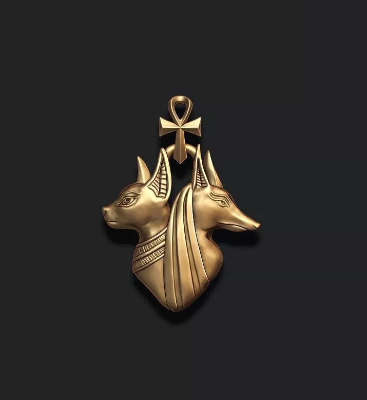 Egyptian Anubis Bastet pendant 3D print model