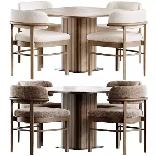 Contempo Chair and Glide Table By Dantonehome Low-poly 3D model