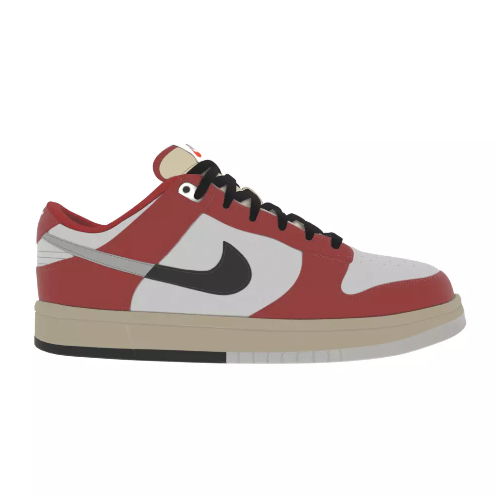 Nike Dunk Low Retro PRM Chicago Split CG Low-poly 3D model