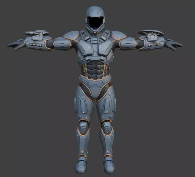 Futuristic Sci-Fi Soldier 3D Model 3D model