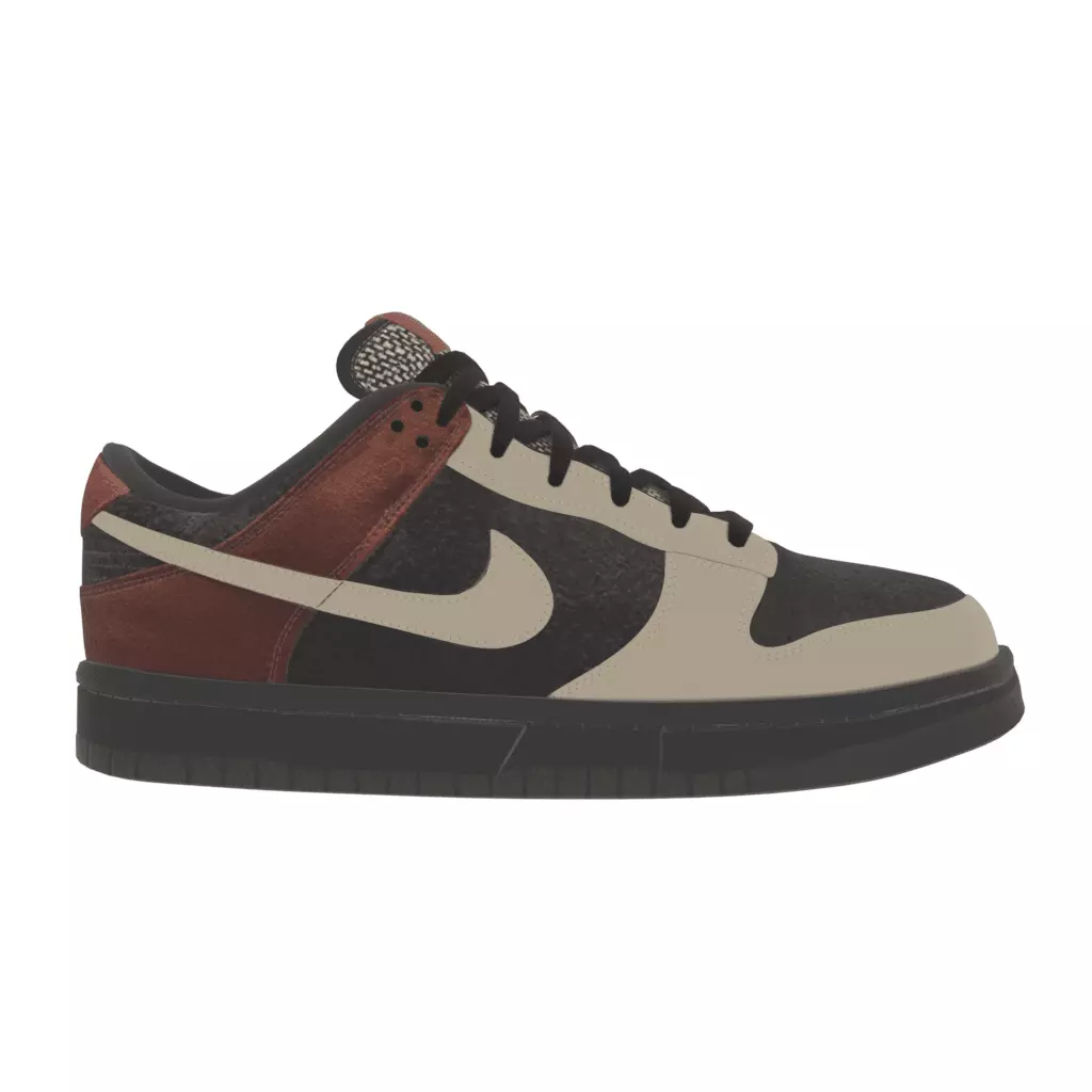 Nike Dunk Low Red Panda CG Low-poly 3D model