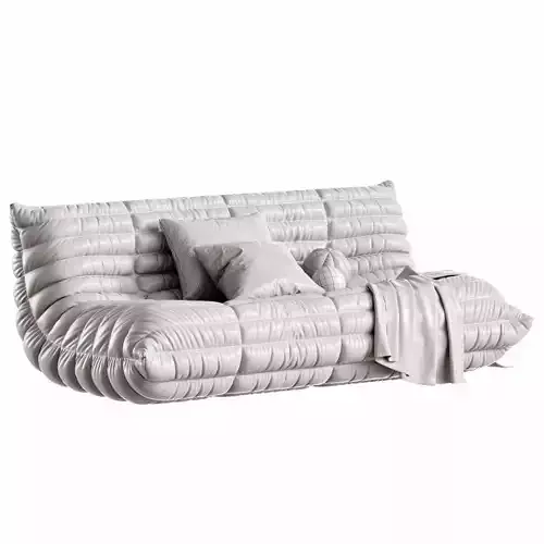 Togo Loveseat By Ligne Roset Set 02 Low-poly 3D model 6