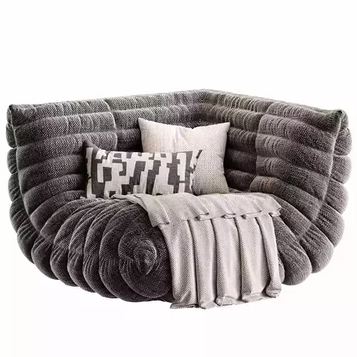 Togo Loveseat By Ligne Roset Set 02 Low-poly 3D model 5