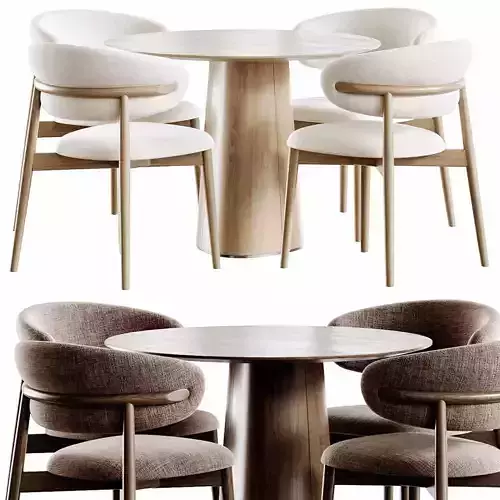 Chair Ferrara and POV Table Low-poly 3D model