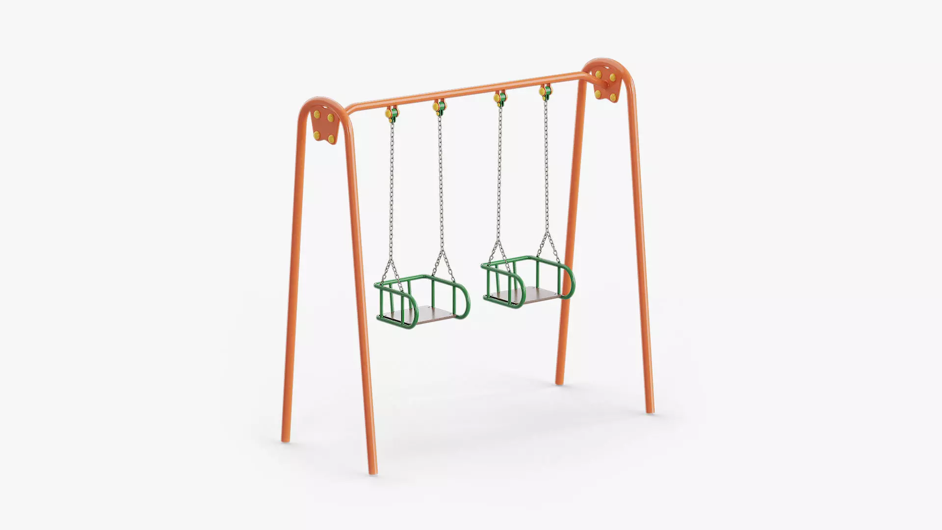 Metal Swing Outdoor 01 Orange Low-poly 3D model