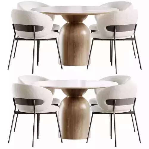 Artsource Table and Shamberi Chair Deephouse Low-poly 3D model 3