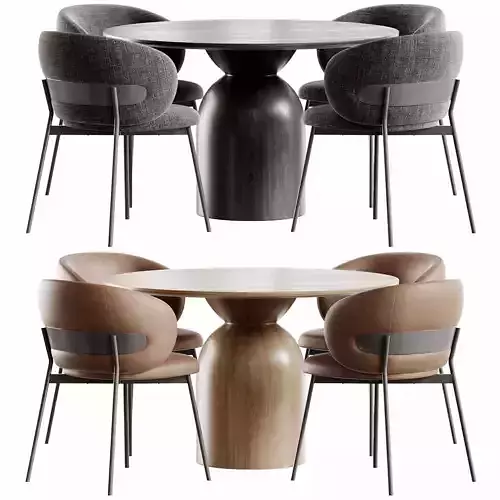 Artsource Table and Shamberi Chair Deephouse Low-poly 3D model 2
