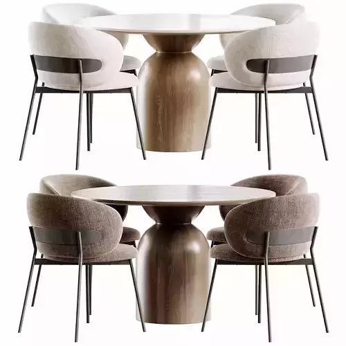 Artsource Table and Shamberi Chair Deephouse Low-poly 3D model
