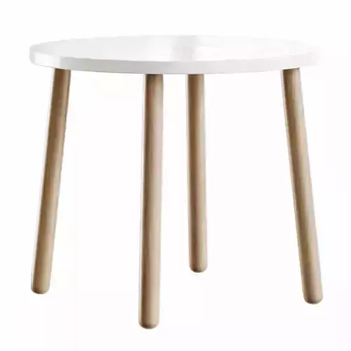 Kids Wooden Table and Chairs Set Low-poly 3D model 6