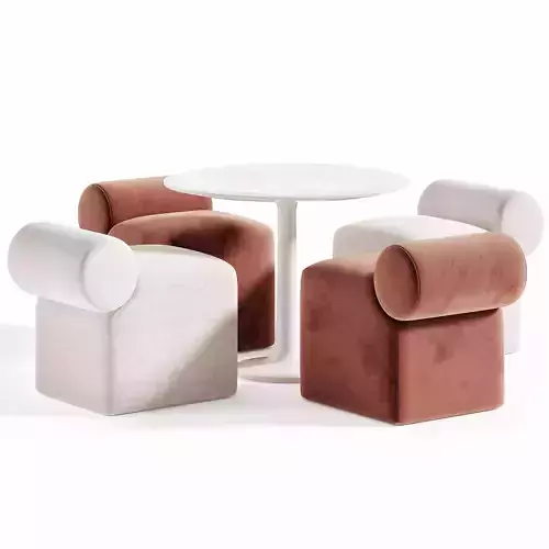 Esfera Ottoman and Turntable Couch Low-poly 3D model 4