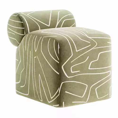 Esfera Ottoman and Turntable Couch Low-poly 3D model 5
