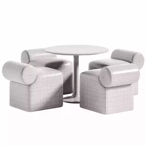 Esfera Ottoman and Turntable Couch Low-poly 3D model 7