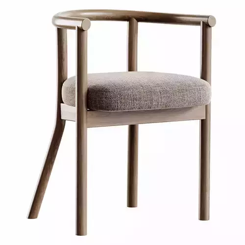 Willy Round Kids Play Table  White Horse Upholstered Chair Low-poly 3D model 5