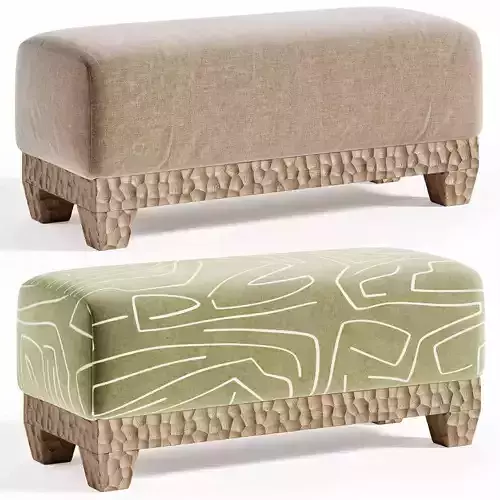 MEGEVE BENCH Low-poly 3D model 2