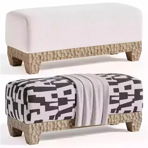 MEGEVE BENCH Low-poly 3D model
