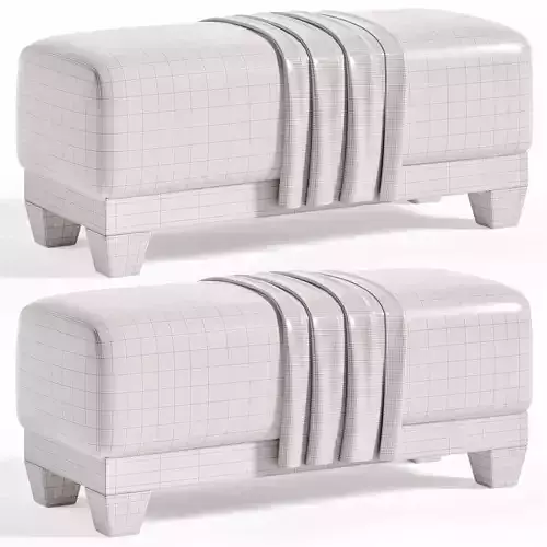 MEGEVE BENCH Low-poly 3D model 6