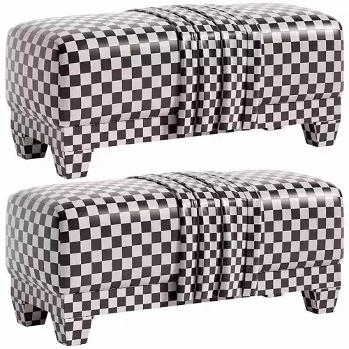 MEGEVE BENCH Low-poly 3D model 7