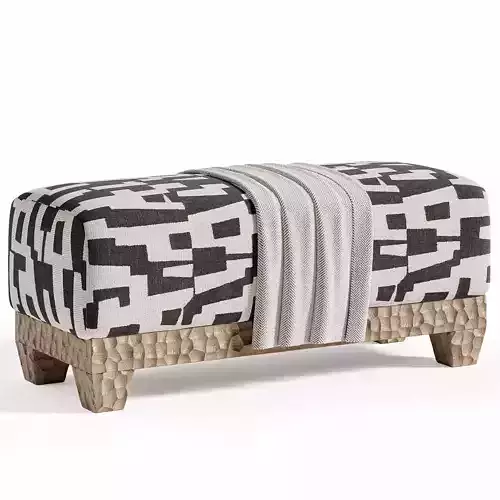 MEGEVE BENCH Low-poly 3D model 4