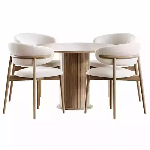 Jvon Table and Ferrara Chair Low-poly 3D model 2