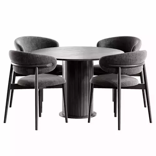 Jvon Table and Ferrara Chair Low-poly 3D model 5