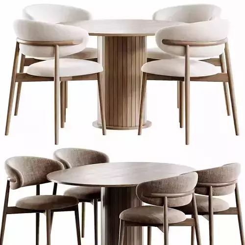 Jvon Table and Ferrara Chair Low-poly 3D model