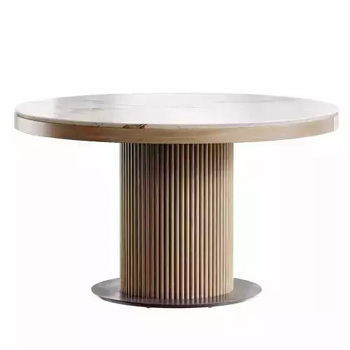 Velvet Table Wooden and Shamberi Chair Low-poly 3D model 5