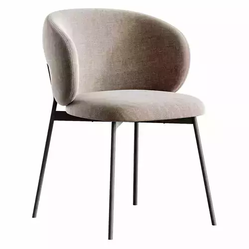 Velvet Table Wooden and Shamberi Chair Low-poly 3D model 6