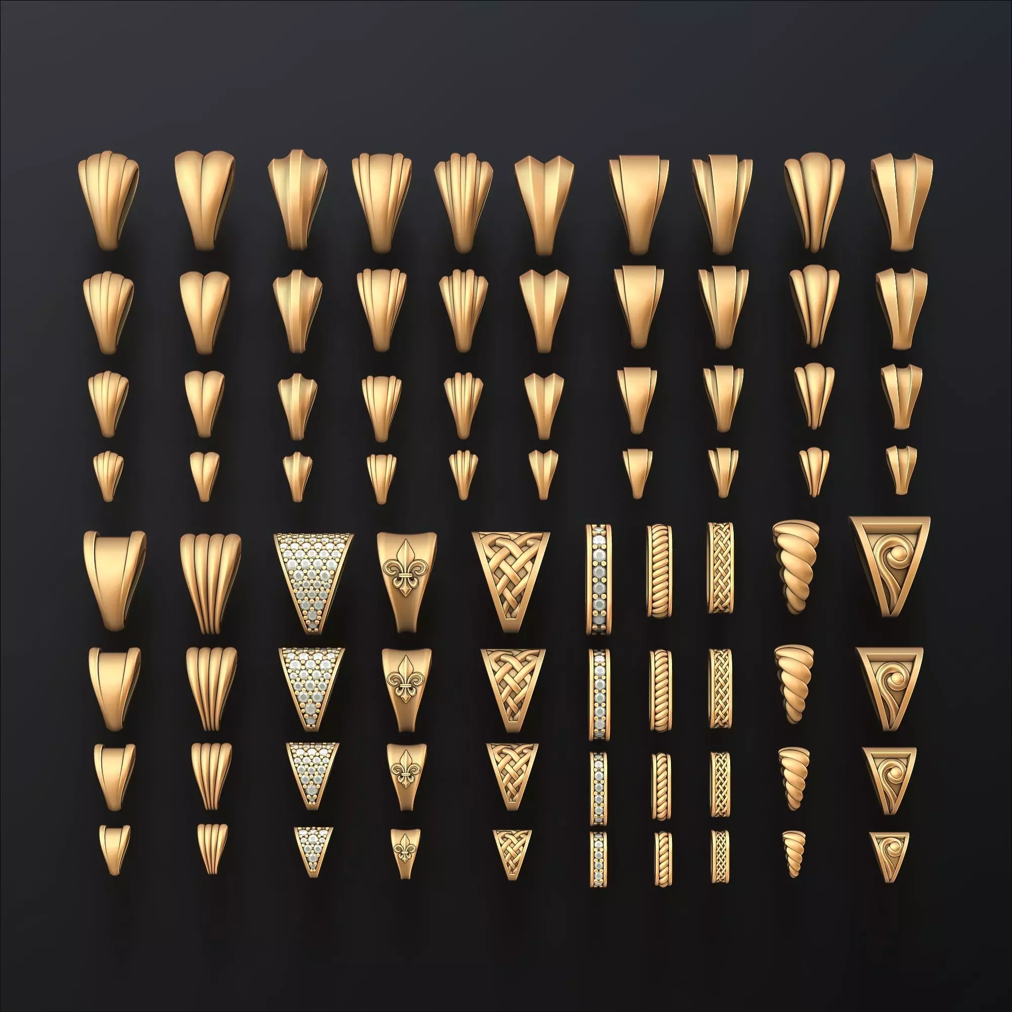 Jewelry Bails Collection 3D Model Pack