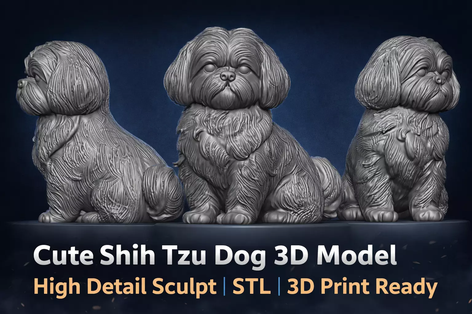 Shih Tzu Dog 3D Model 3D print model