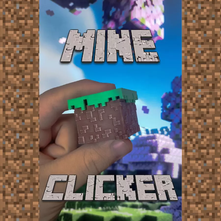 Minecraft Grass Block Fidget Clicker 3D print model