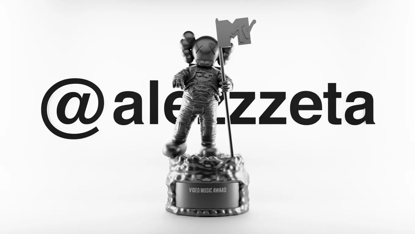 Kaws MTV Moonman Video Music Awards Trophy Textured 3D model
