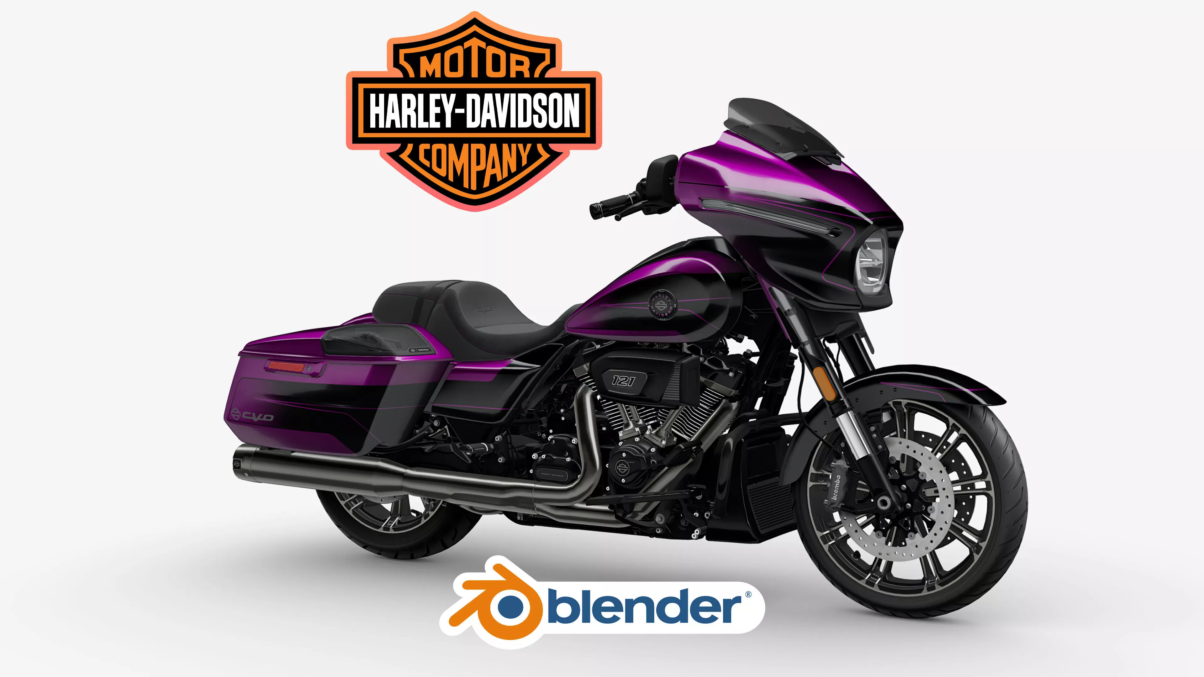 2025 Harley Davidson CVO Street Glide Motorcycle Bike Low-poly 3D model