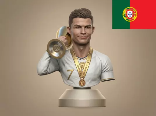 Cristiano Ronaldo football player 3D print model